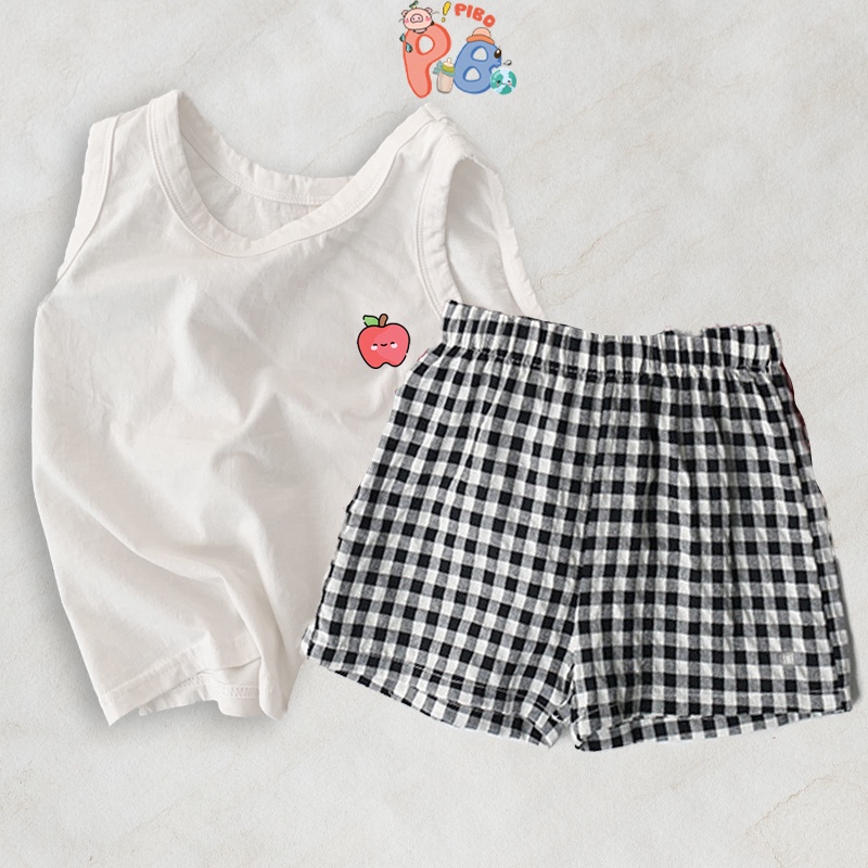 Quần Áo Trẻ Em Set Bộ Ba Lỗ Cotton Cho Bé Gái Bé Trai IN Họa Tiết Trái Cây Mini Đáng Yêu BabyBoo - PiBo Store BBLCTQDK