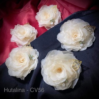 Hoa cài áo handmade vải voan cv56 - hutalina
