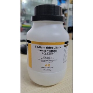 Hóa chất : sodium thiosulfate pentanhydrate na2s2o3.5h2o 500g t.quốc