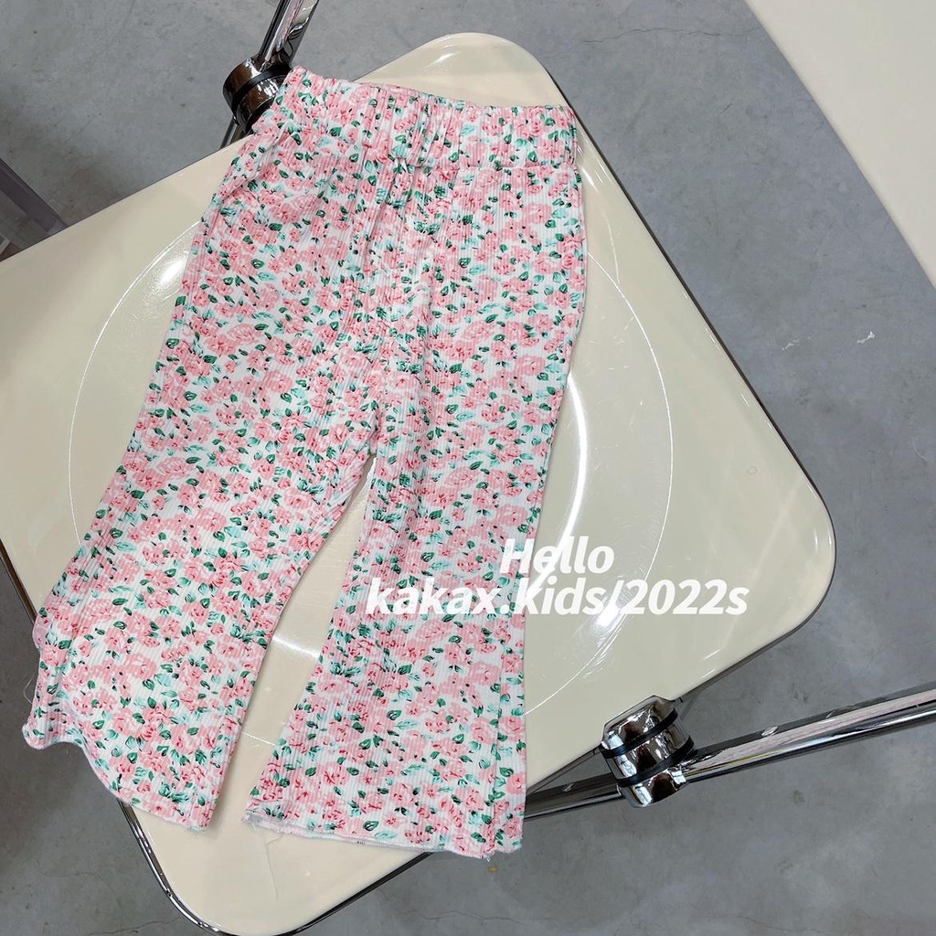 Bộ Áo Thun Tay Ngắn Phối Quần Ống Loe Thời Trang Xuân Thu Phong Cách Hàn Quốc Cho Bé Gái