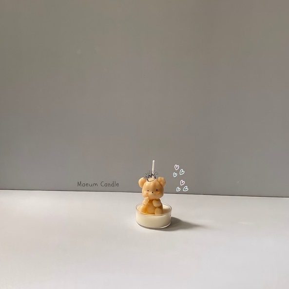 COMBO 2 Nến thơm tealight gấu hoa Flower teddy tealight - MAEUM04