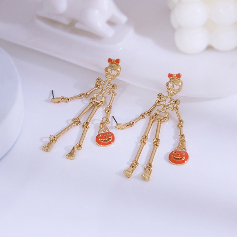 Flgo Bông Tai Hình Đầu Lâu / Bí Ngô / Đầu Lâu Phong Cách Punk Thời Trang Cho Nữ