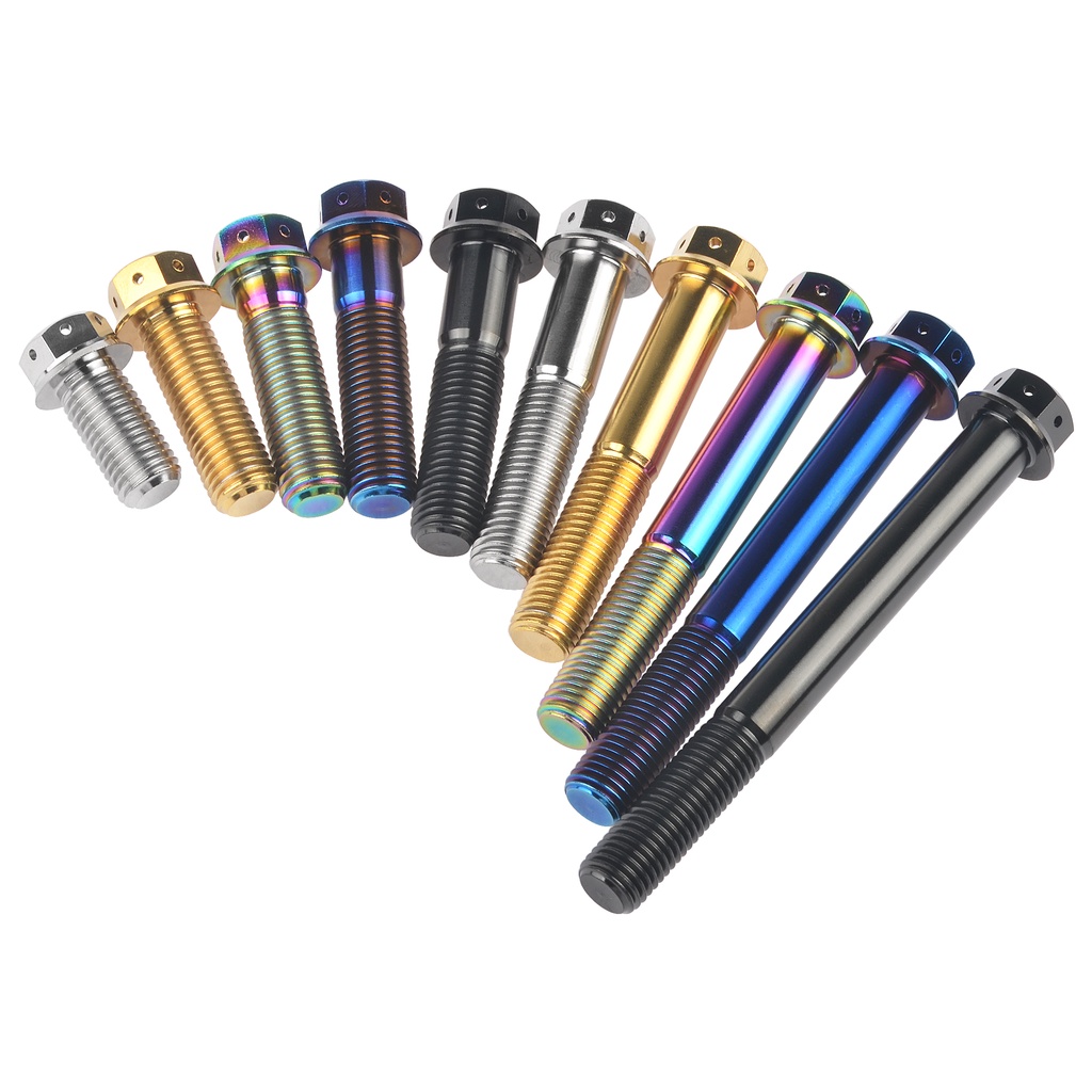 Bu lông titan WANYIFA M8x15 20 25 30 35 40 45 50 55mm đầu lục giác mặt bích chỉnh sửa ô tô xe máy