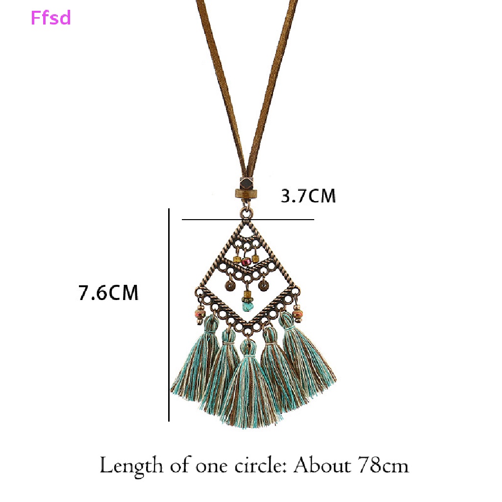 {Ffsd} Vòng Cổ Choker Dáng Dài Mặt Tua Rua Trang Sức Vintage Bán Chạy