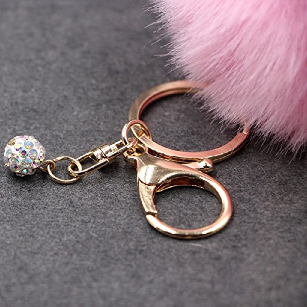 Màu Sắc Móc Khóa Cục Bông Tai Thỏ Nhiều Màu Đáng Yêu JP5