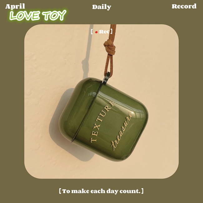 Vỏ Bảo Vệ Hộp Sạc Tai Nghe Bluetooth Không Dây Airpods1 / 2 Trong Suốt In Chữ Nkodok Màu Xanh Lá