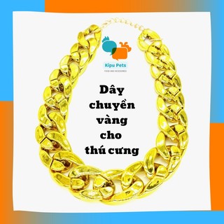   Có Size  Dây Chuyền Xích Cho Thú Cưng - Vòng Cổ Mạ Vàng Cho Chó Mèo - Kipu Pets 
