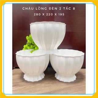 Bộ 2 chậu nhựa lồng đèn 2 tấc 3 tròn