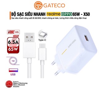 Bộ sạc oppo realme sạc siêu nhanh vooc 65w - dây sạc realme type c - bảo hành gateco