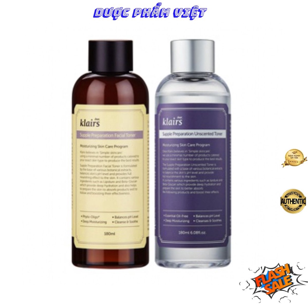 Nước Hoa Hồng Klairs Supple Preparation Toner 180ml