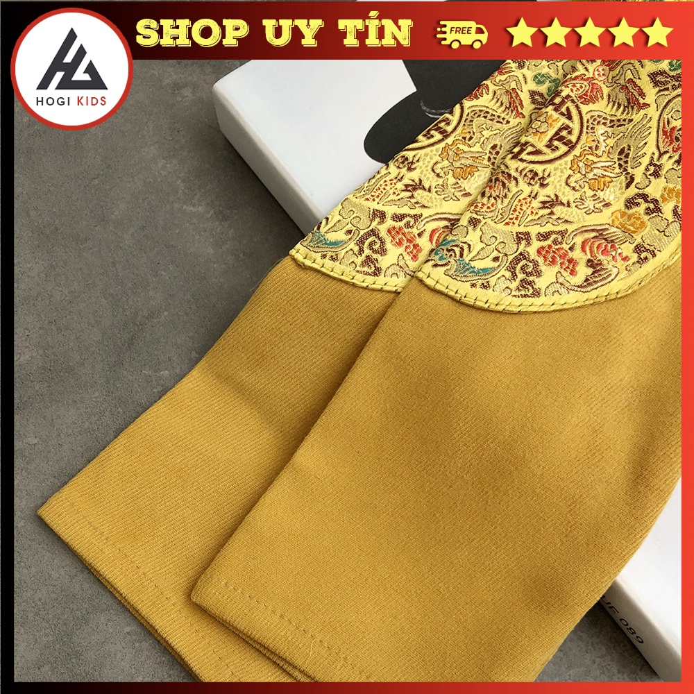 Áo dài bé trai Hogi chất liệu nhung chéo ốp tay, áo dài tết cho bé trai đủ size 9-30kg - Hogi Clothing