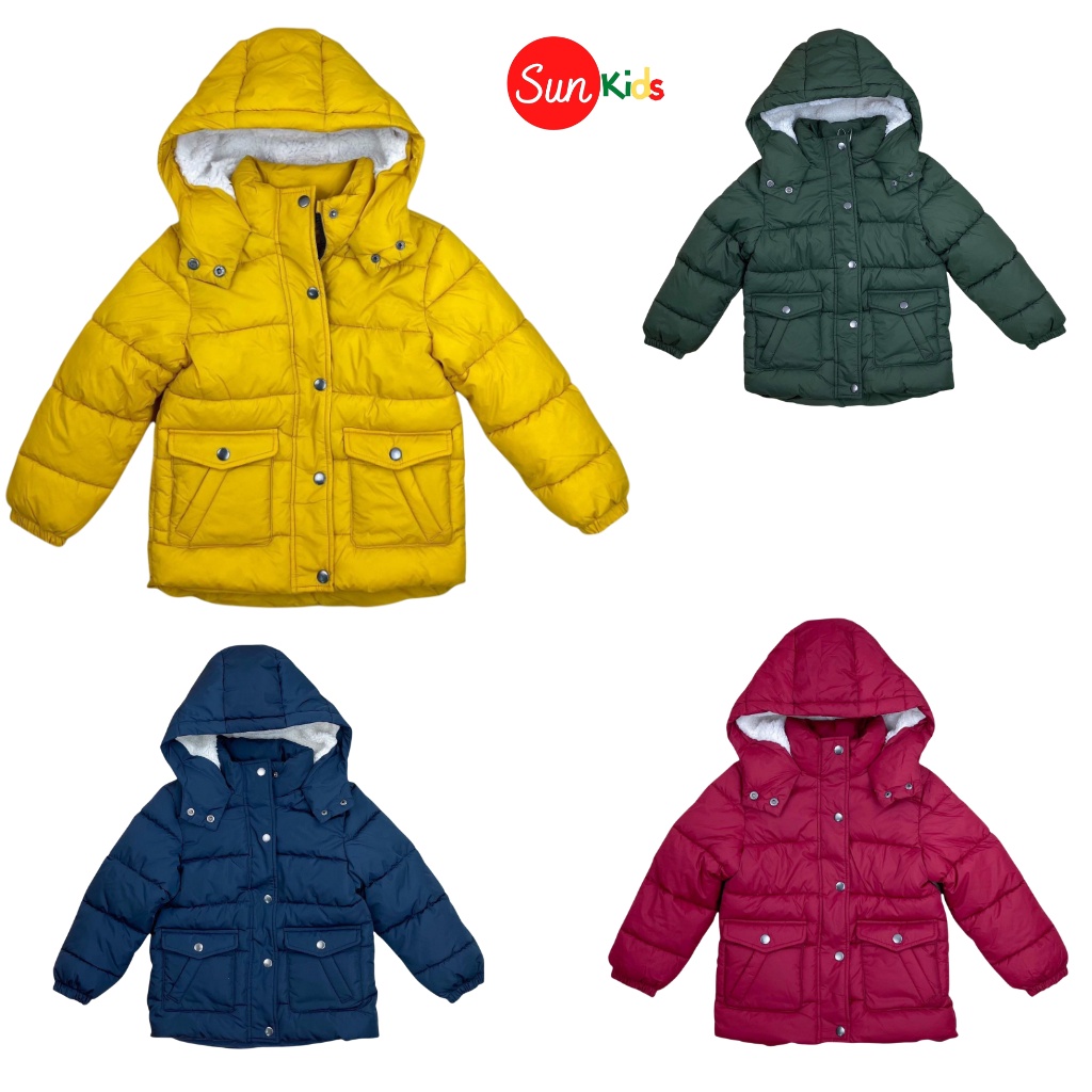 Áo khoác bé trai, áo khoác trẻ em xuất dư, chất phao dày ấm, size 5/6-13/14 tuổi - SUNKIDS