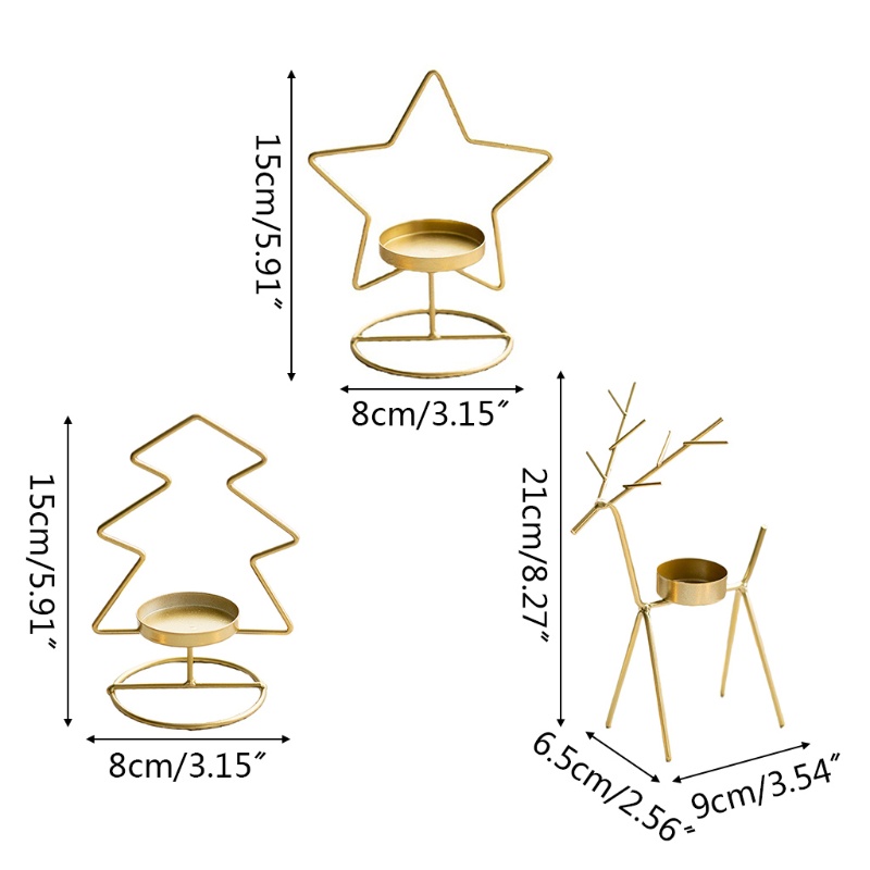 Giá Đỡ Nến Bằng Sắt Hình Cây Thông Giáng Sinh Trang Trí Nhà Cửa