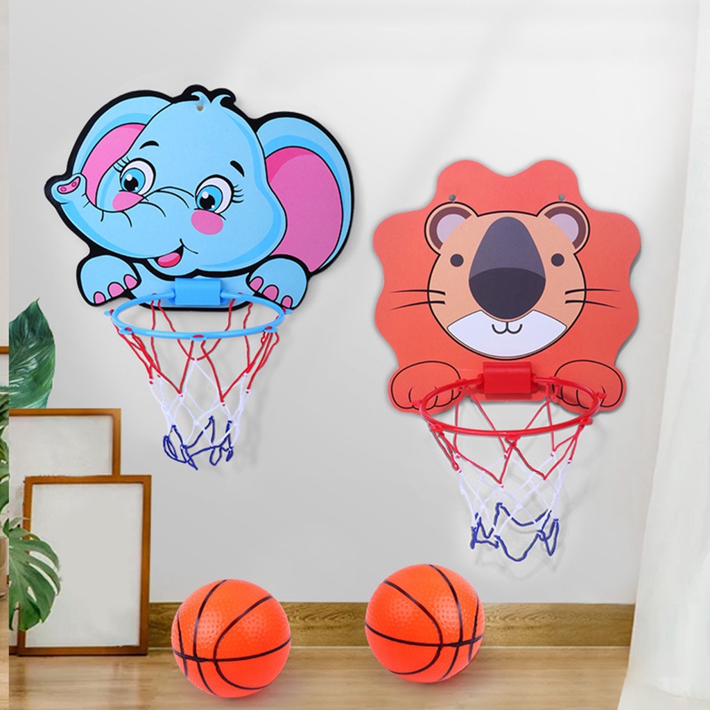LAHOMIA Set đồ chơi bóng rổ đầy đủ thiết kế động vật hoạt hình sáng tạo đáng yêu dành cho trẻ em