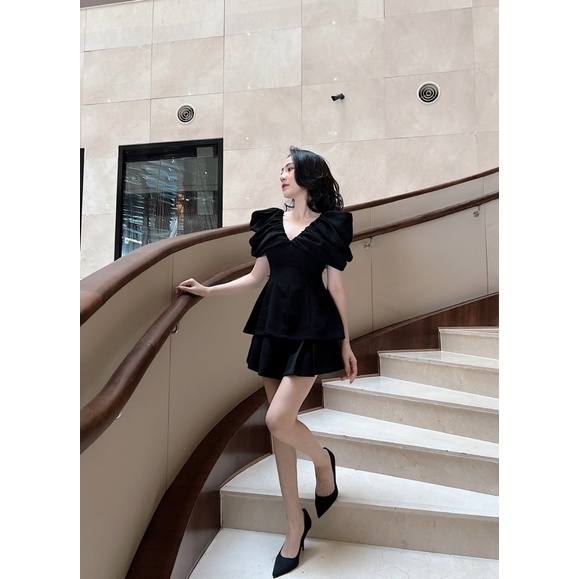 ÁO TAY PHỒNG CỔ V SANG CHẢNH - JENIE TOP