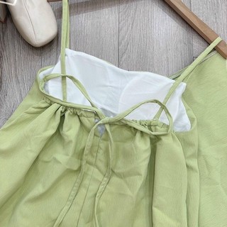 Đầm Maxi Suông Xanh Cốm 1 Túi