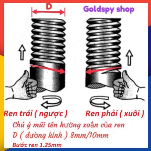 Ốc Nối Chân Gương Xe Máy- giá 1 chiếc