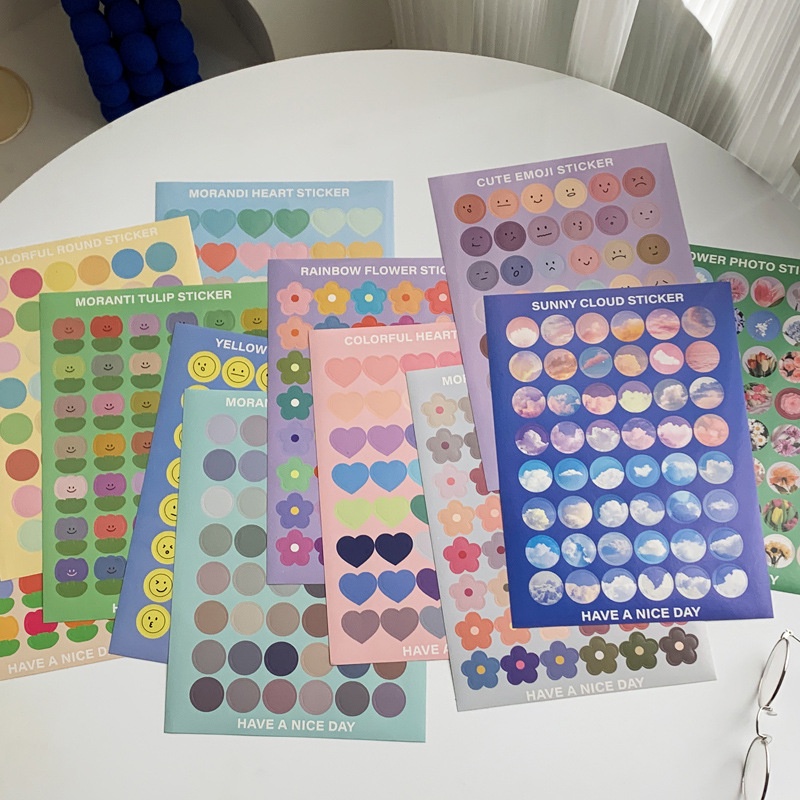 Sticker Tem Seal Miếng Tròn Dán Trang Trí Sổ Giấy Quà Tặng Học Sinh