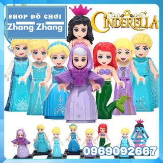 Đồ chơi Xếp hình Lọ Lem Alana - Ariel - Cinderella - Fairy Godmother - Rapunzel - Elsa Minifigures Lele F010 017