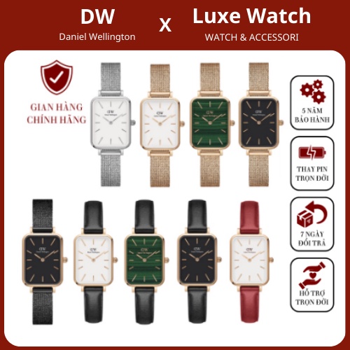 Đồng Hồ Nữ Daniel Welinton QUADR.O PRESSED Dây Mesh 20x26mm - Luxe Watch