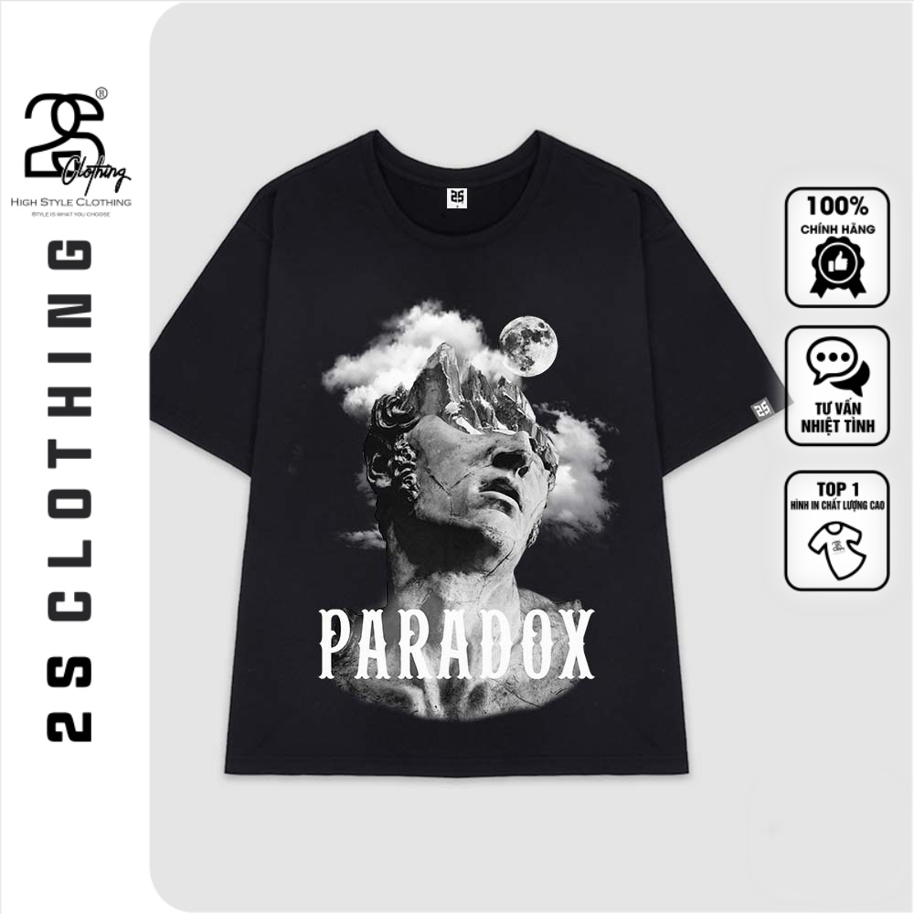 Áo Thun Unisex Basic Form Rộng Tay Lỡ Chất Cotton In Hình Paradox SG86