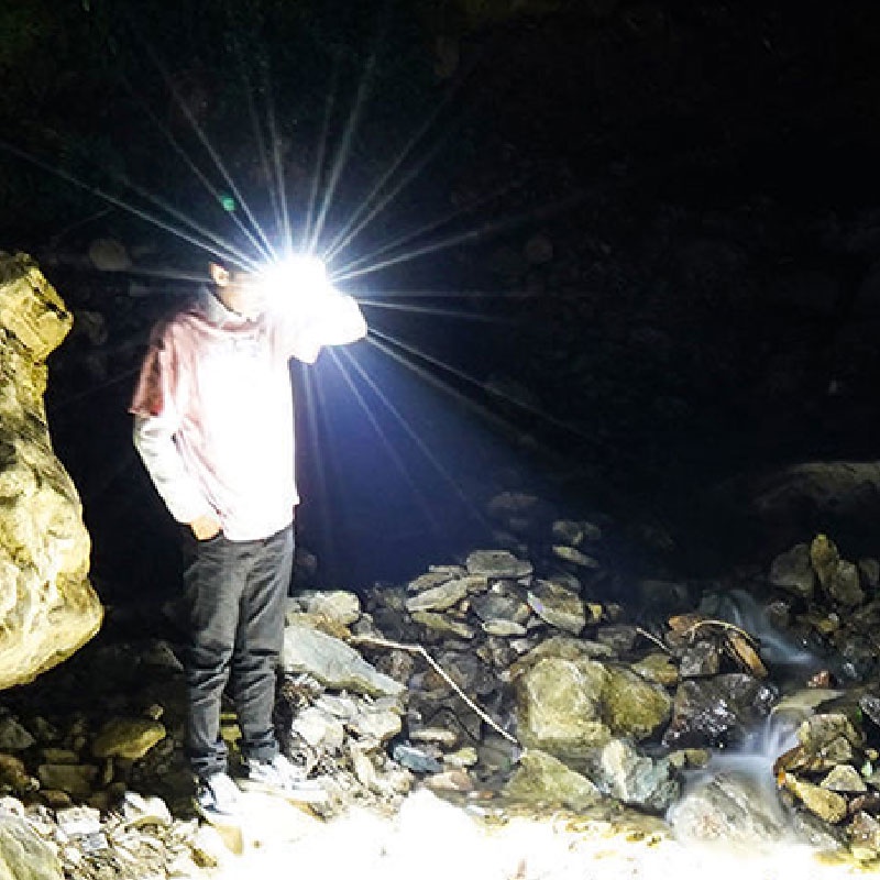 Đèn Pin NURGAZ Năm Cánh Siêu Sáng, Có Thể Sạc Lại, Dài, Đèn Pin, Đèn LED Siêu Sáng, Đèn Pha Ngoài Trời Miner