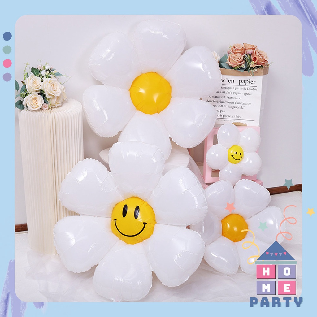 Bong Bóng Hoa Cúc Mặt Cười Trang Trí Sinh Nhật - Bóng Bay Sinh Nhật - Homeparty
