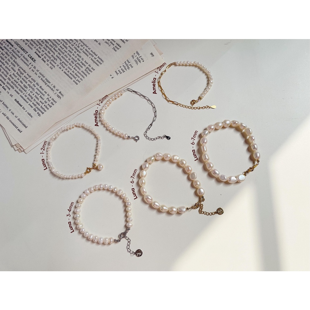 Luna bracelet - Vòng tay hạt ngọc trơn khoá bạc 925 |daisy.accessory.hn|