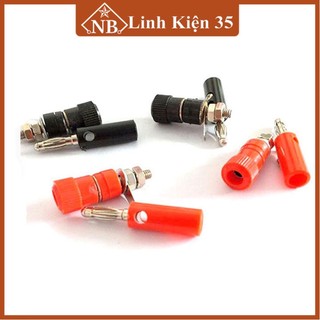 Combo bộ 4 đôi jack nối JS90 và bắp chuối cao cấp (2 JS90 đỏ + 2 JS90 đen + 2 bắp chuối đỏ + 2 bắp chuối đen)