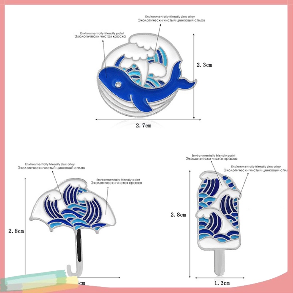 Ghim cài áo hình sóng biển độc đáo cá tính