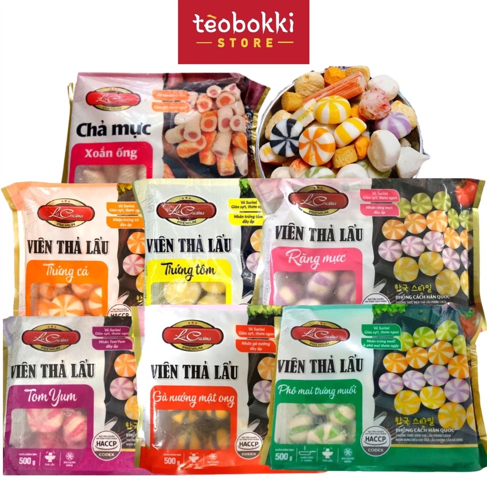 [SHIP HCM] Viên thả lẩu (trứng cá, răng mực, tomyum, gà nướng mật ong,...) La Cusina 500g