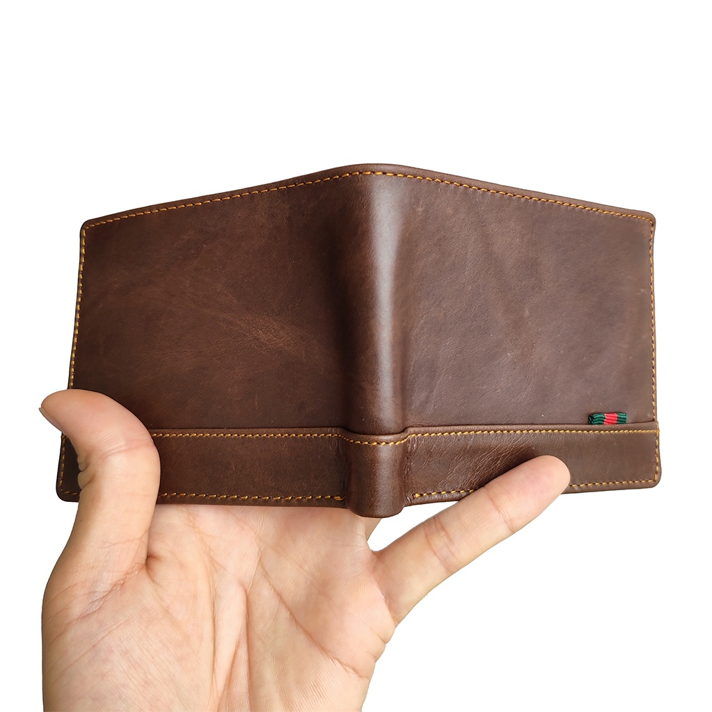 Ví nam mini nhỏ gọn da bò thật fullbox box bảo hành 12 tháng