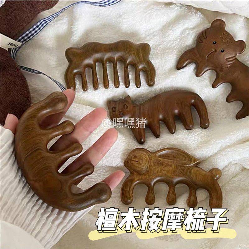 Lược Gỗ Đàn Hương Mát Xa Da Đầu Chống Rụng Tóc
