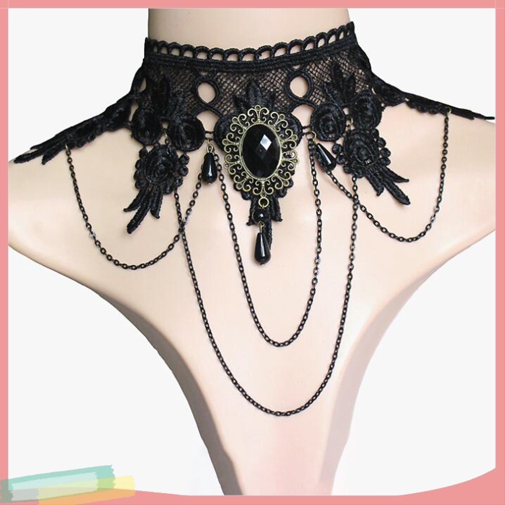 Bộ Trang Sức Ren Hoa Đính Đá Quý Nhân Tạo Thời Trang Dành Cho Nữ