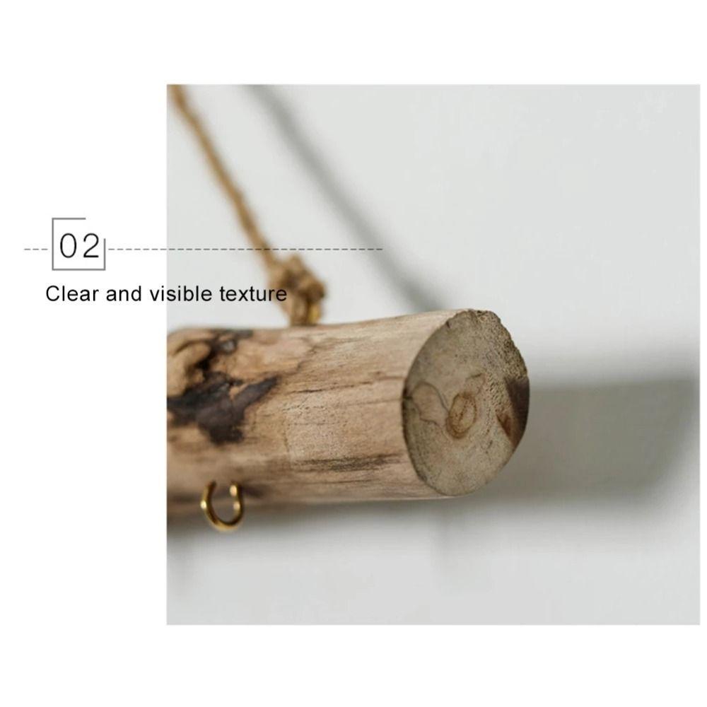 Kệ Gỗ Treo Tường Trang Trí Không Độc Hại Chất Lượng Cao Kèm 5 Móc Treo Tiện Dụng