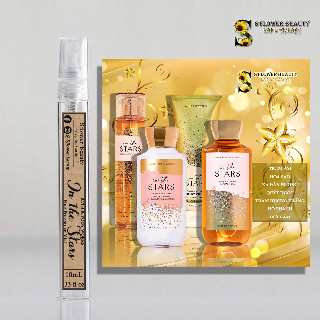 Siêu Mini 10ml | Sweet & Warm | Auth US | Xịt Thơm Nước Hoa Toàn Thân Bath & Body Works Fine Fragrance Body Mist | BigBuy360 - bigbuy360.vn
