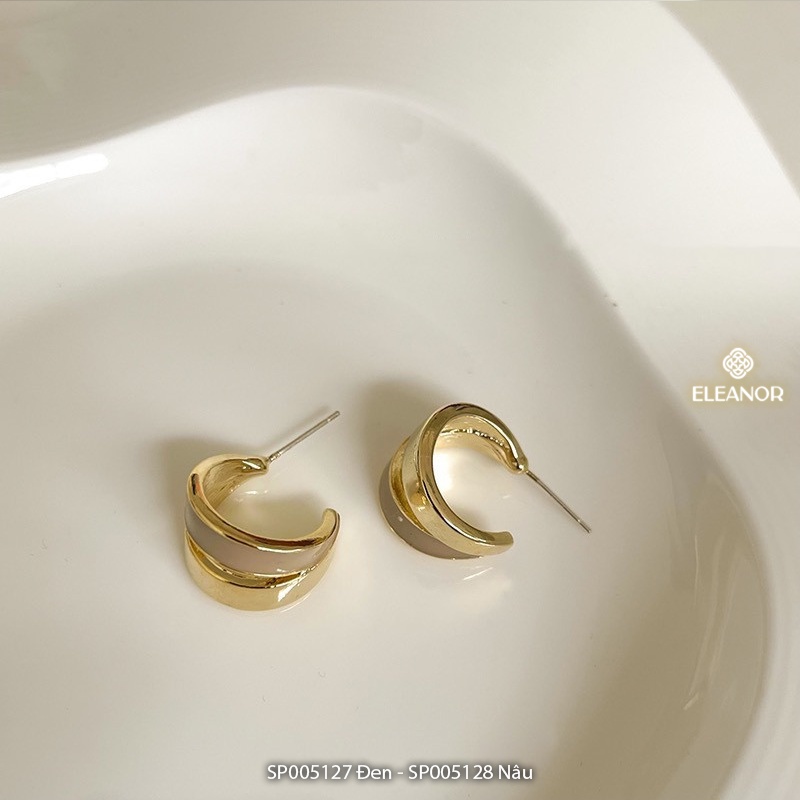 Bông tai nữ chuôi bạc 925 Eleanor Accessories phối hai màu độc đáo phụ kiện trang sức cá tính