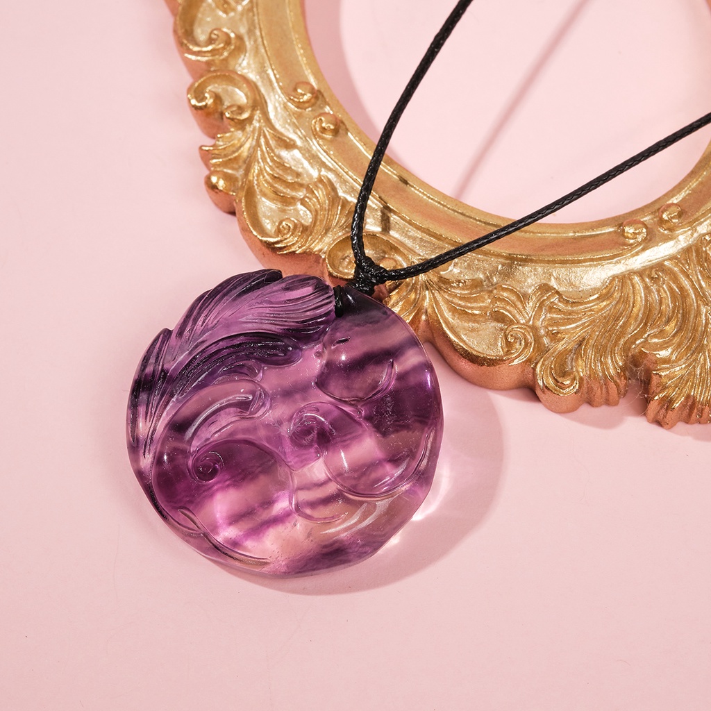 Mặt Dây Chuyền Hồ Ly 9 Đuôi Đá Fluorite Thiên Nhiên