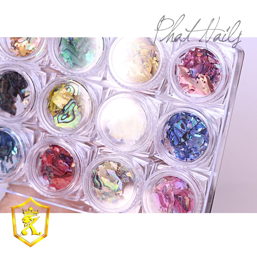 Set xà cừ 12 ô trang trí móng