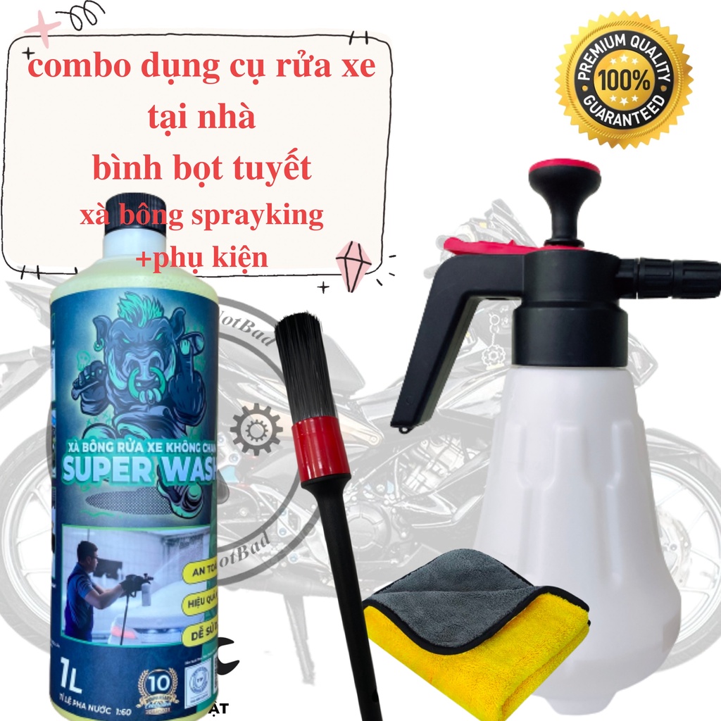 RỬA XE KHÔNG CHẠM SPRAYKING + BÌNH XỊT BỌT TUYẾT + DỤNG CỤ RỬA XE TẠI NHÀ