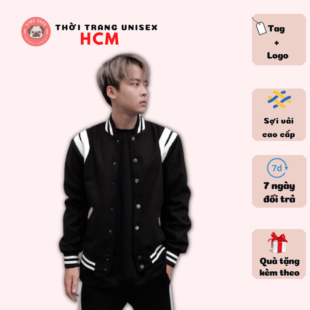 Áo Khoác varsity The Bad God chất dạ 2 lớp áo bomber Thời trang Unisex HCM BB06