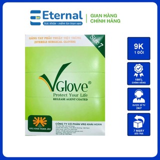 100 cái/ Hộp Găng Tay Phẫu Thuật Tiệt Trùng Vglove - Đủ Size - Găng Tay Tiệt Trùng