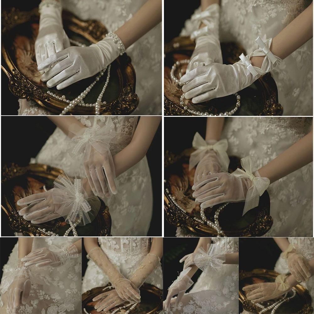 XIANTIN 1 Đôi Găng Tay Ren Cổ Điển Cho Cô Dâu
