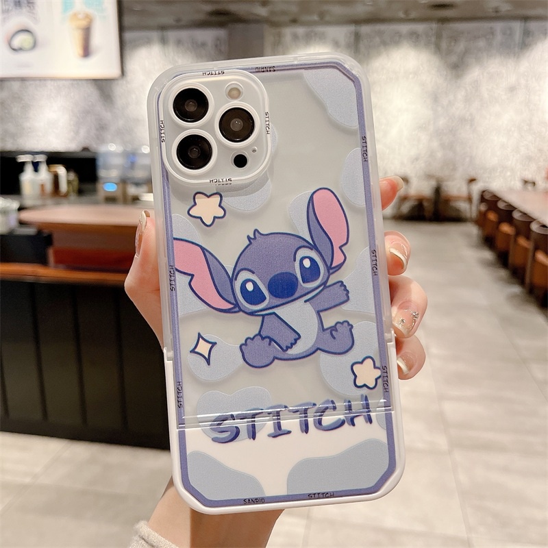Ốp Điện Thoại Silicone Mềm Trong Suốt Chống Sốc In Hình Stitch Hoạt Hình Cho iPhone 14 11 13 12 Pro Max XS XR XSMAX 7 plus se2