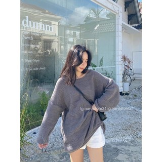 Áo len cổ tròn dáng rộng Nana21 Nanastore21