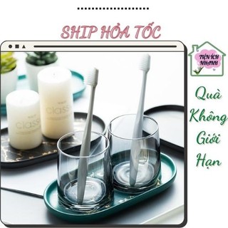Khay đựng ly đánh răng, khay sứ vân cẩm thạch đựng đồ nhà tắm thông minh