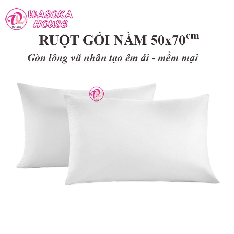 Ruột gối nằm gòn lông vũ nhân tạo siêu êm, siêu mềm mịn, giúp ngủ ngon và sâu, kích thước 50x70cm