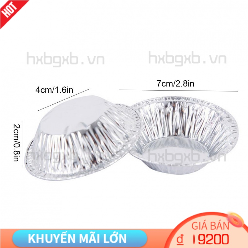 Set 100 Khuôn Giấy Nhôm Dùng Một Lần Chuyên Dụng Cho Làm Bánh Trứng