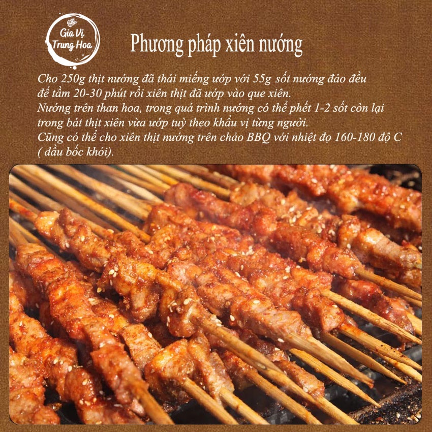 Sốt Ướp Thịt Xiên Nướng, BBQ Grassland Red Sun 110g chuẩn Orleans