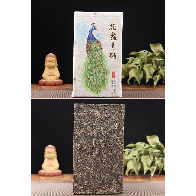 Sinh Trà Phổ Nhĩ cổ thụ- Khổng Tước Thanh Chuyên- Mãnh Hải, Vân Nam Bánh 1000 gram